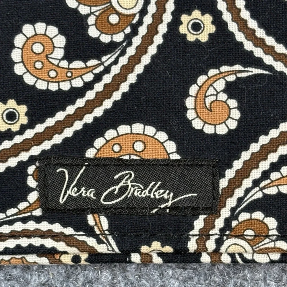 Y2K  Vera Bradley Checkbook Wallet Black Brown Paisley Boho Preppy‎